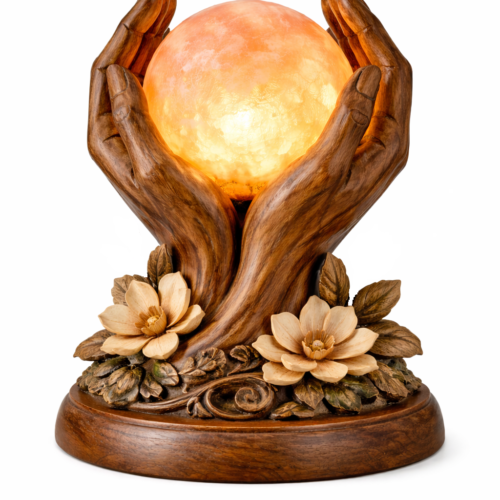 Handmade Pure Wood and Salt Lamp