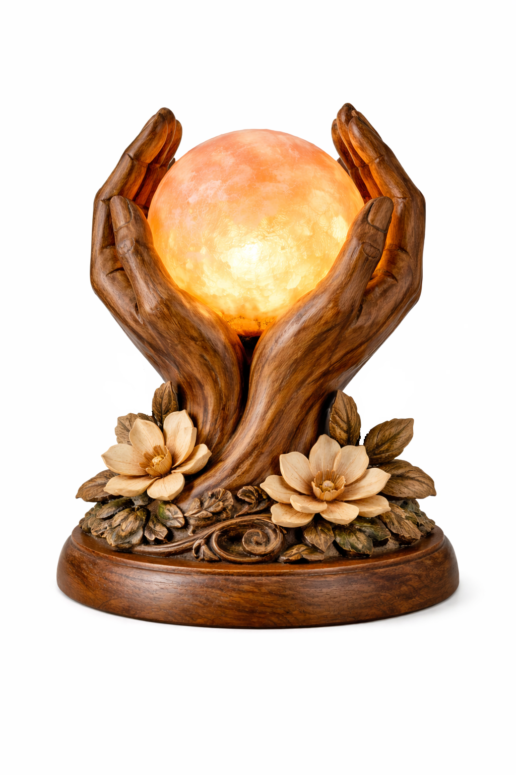 Handmade Pure Wood and Salt Lamp