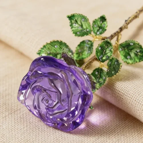 Handmade glass Purple rose bouquets, everlasting rose decorations
